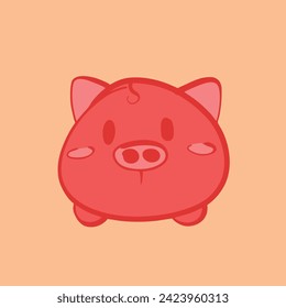 the cute pig piglet illustration vector sticker