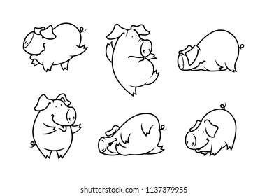 Cute pig set