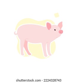 Cute pig simple isolated vector design image
