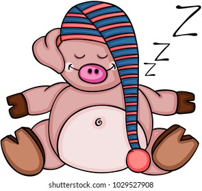 Cute pig sleeping