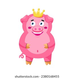 Cute Pig Standing. Vector Illustration for kids.