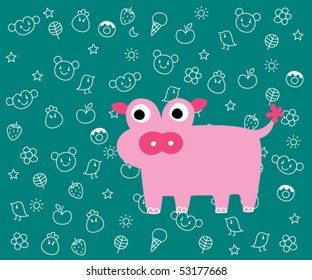 cute pig tag
