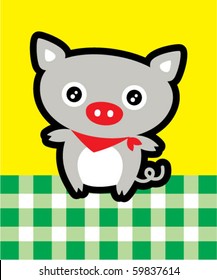 cute pig tag