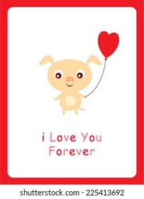 cute pig valentine card