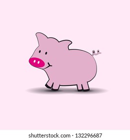 Cute Pig - Vector