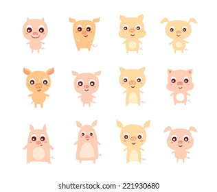 cute pig vector
