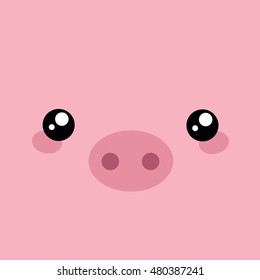 Cute Pig. Vector