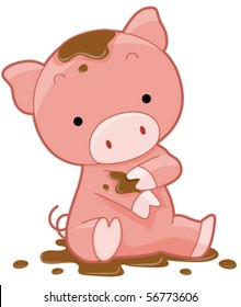 Cute Pig - Vector