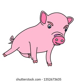 Cute Pig Vector Art