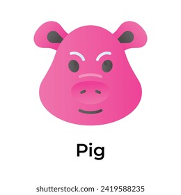 Cute pig vector design in modern style, premium editable icon
