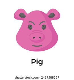 Cute pig vector design in modern style, premium editable icon