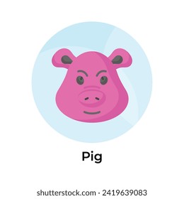 Cute pig vector design in modern style, premium editable icon