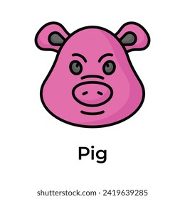 Cute pig vector design in modern style, premium editable icon