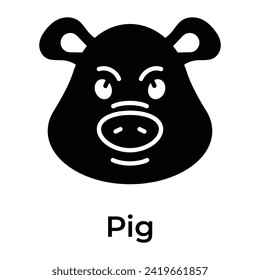 Cute pig vector design in modern style, premium editable icon