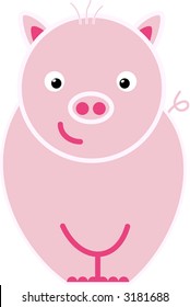 Cute Pig Vector, fully editable, cartoonish design.