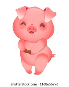 Cute Pig Vector Illustration