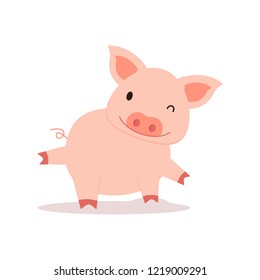 Cute pig. vector illustration.