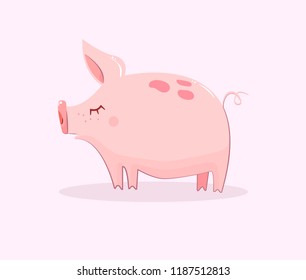 cute pig/ vector illustration in cartoon style