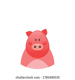 Cute Pig vector illustration, pig flat icon