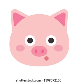 Cute pig vector illustration. Funny animals collection. - Vector