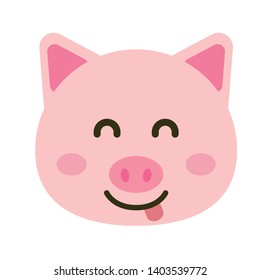 Cute pig vector illustration. Funny animals collection. - Vector