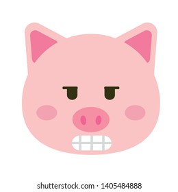 Cute pig vector illustration. Funny animals collection. - Vector
