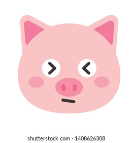 Cute pig vector illustration. Funny animals collection. - Vector