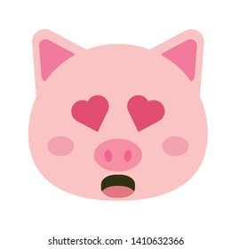 Cute pig vector illustration. Funny animals collection. - Vector