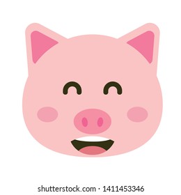 Cute pig vector illustration. Funny animals collection. - Vector