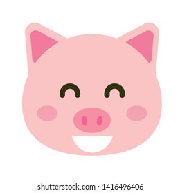 Cute pig vector illustration. Funny animals collection. - Vector