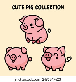 cute pig vector illustration graphic