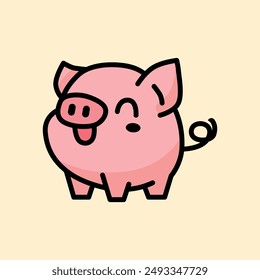 cute pig vector illustration graphic