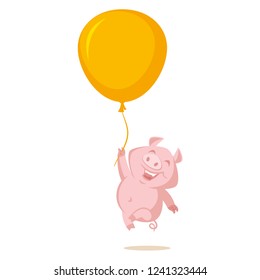 Cute pig Vector illustration isolated on white background