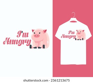 Cute Pig Vector Isolated Pattern for T-Shirt Print, Background, Decorative Art. Cute Cartoon vector heart for kids t-shirt print. Vector design for textile and industrial products.