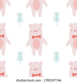 Cute Pig vector pattern design for print. Childish print vector colorful cmyk design.  Childish pattern for print. 