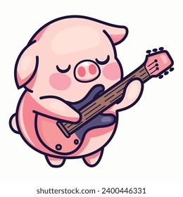 Cute pig vector, cute pig sticker