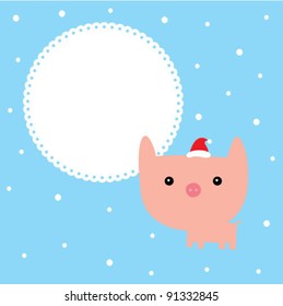 cute pig in xmas