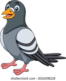 Cute Pigeon bird cartoon vector illustration