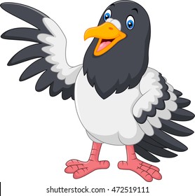 Cute Pigeon bird waving