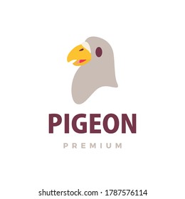 cute pigeon flat logo vector icon illustration