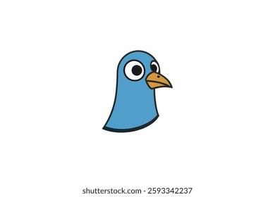 A Cute pigeon head vector illustration
