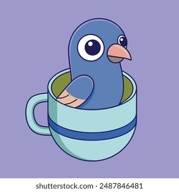 Cute Pigeon Illustration Icon - High-Quality Graphics for Print.dorable pigeon illustration icon, perfect for digital project