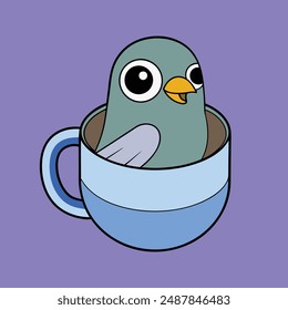 Cute Pigeon Illustration Icon - High-Quality Graphics for Print.dorable pigeon illustration icon, perfect for digital project