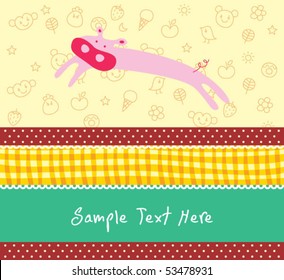 cute piggy arrival card