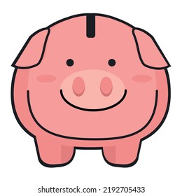 Cute Piggy bank cartoon icon
