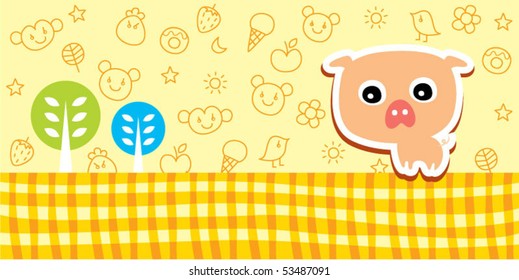 cute piggy bookmark