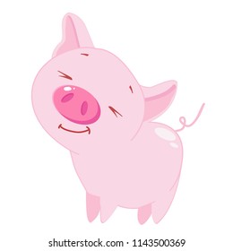 Cute piggy cartoon vector
