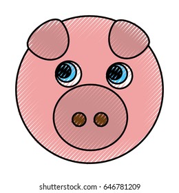 cute piggy character icon