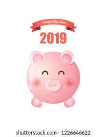 Cute piggy for a Chinese New Year 2019 celebration