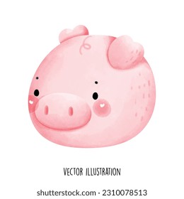 süße Piggy-Gesicht-Kollektion, Vektorgrafik